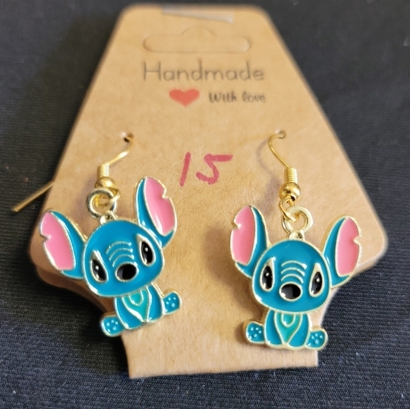Stitch Earrings Hypoallergenic Handmade Lilo and Stitch - Picture 1 of 1